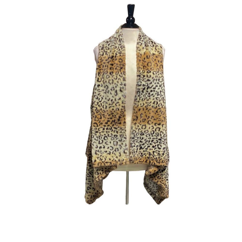 Ruggine Cheetah Print Faux Fur Vest One Size NWOT